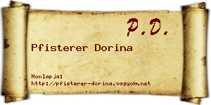 Pfisterer Dorina névjegykártya